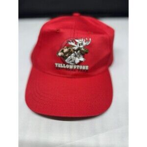 Yellowstone National Park Snapback Adjustable Hat Cap Red Stitched Logo OSFM